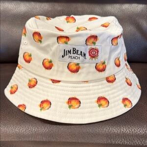 Jim Beam peach white floppy bucket hat - New!